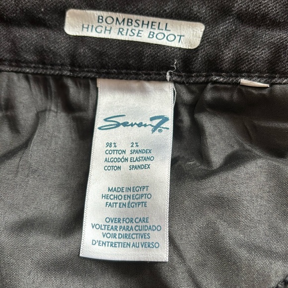 Seven 7 Black Bombshell High-Rise Boot Cut Jeans  Women’s Black Stretch Size 12 - Picture 9 of 12